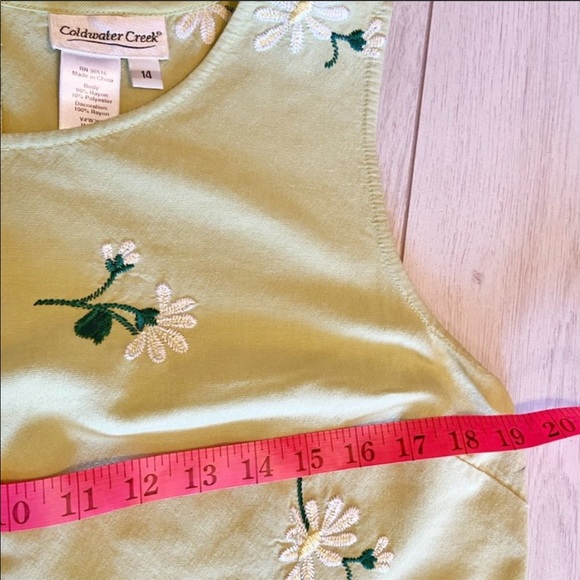 Vintage green daisy embroidered shift dress - Picture 6 of 9